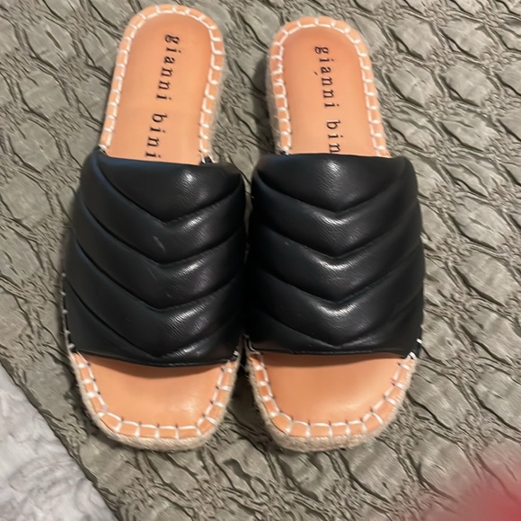 Gianni bini black sandals mule style size 7 platform - Picture 3 of 6